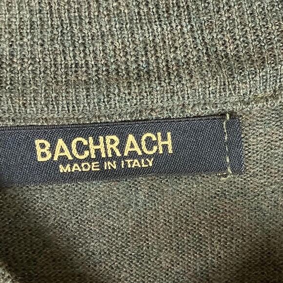 Bachrach Mens Sweater Green Crew Neck 100% Extra Fine Merino Wool Long Sleeve M - Picture 6 of 12